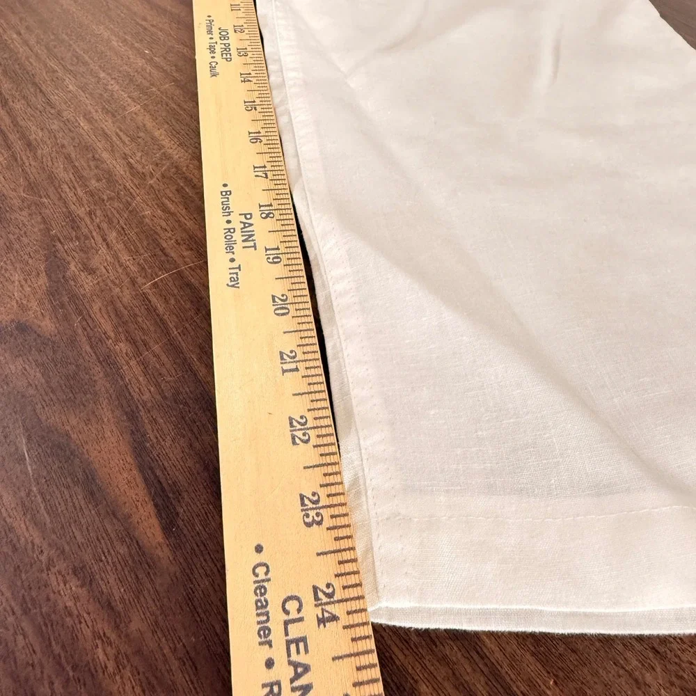 St. Tropez West Wide Leg Pants Womens Medium Pre-Owned White 100% Linen Coastal